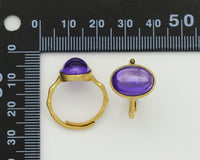 Oval Jade Adjustable Ring, Sku#LX51