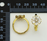 Large CZ Flower Adjustable Ring, Sku#LD265