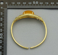 CZ Oval Jade Cuff Adjustable Bracelet, Sku#LX58