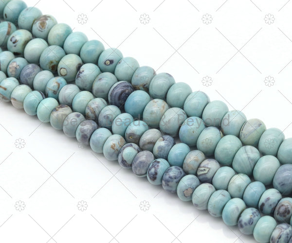Blue Agate Rondelle Smooth Beads, Sku#U1184