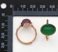 Oval Jade Adjustable Ring, Sku#LX55