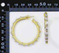 Rectangle CZ Huggie Hoop Earrings, Sku#LD260