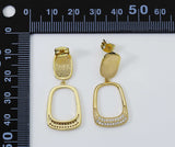 Gold Trapezoid Dangle Earrings, Sku#ZX62