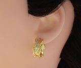 Gold Silk Ribbon Latch Back Earrings, Sku#ZX60