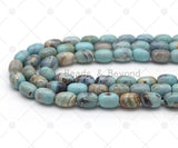 Blue Agate Barrel Smooth Beads, Sku#U1187