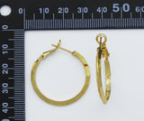 Gold Round Ring Huggie Hoop Earrings, Sku#B194