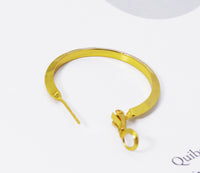 Gold Round Ring Huggie Hoop Earrings, Sku#B194