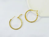 Gold Round Ring Huggie Hoop Earrings, Sku#B194