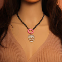 Cuban Chain Skull O Clasp Necklace,sku#EF317