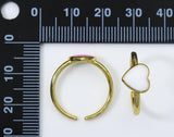 Enamel Heart Adjustable Ring, Sku#X332
