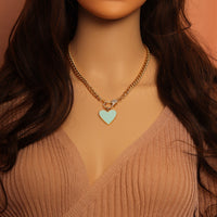 Cuban Chain Heart Necklace,sku#EF320