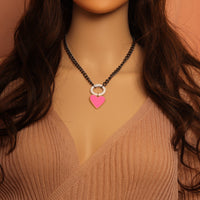 Cuban Chain Heart Necklace,sku#EF320