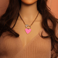 Cuban Chain Heart Necklace,sku#EF320