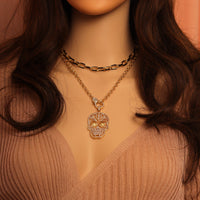 Gold Chain Skull Necklace,sku#EF319