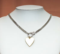 Heart Star Cuban Chain Necklace, sku#CL07