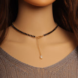 Black Beads Choker necklace, EF327