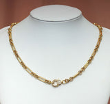 18k Gold Mixed Paperclip Chain Necklace/Bracelet, sku#CL12