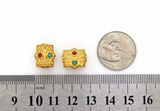 Gold Enamel Hexagon Tube Spacer Beads, Sku#LX62