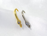 Round CZ Earring Hook, Earring Component, Sku#JD34