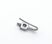 Square CZ Earring Hook, Earring Component, Sku#JD35