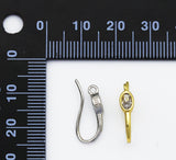 Oval CZ Earring Hooks, Earring Component, Sku#JD33