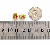 Gold Enamel Drum Spacer Beads, Sku#LX66