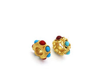 Gold Enamel Doughnut Spacer Beads, Sku#LX67