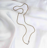 22.5'' Gold with Silver Solid Rope Chain with Lobster Clasp Necklace, Sku#M409
