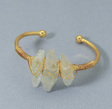 Amethyst Quartz Wire Wrapped Gold Cuff Bracelet, sku#LY05