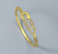 CZ Pave Safety Pin Bracelet, sku#JL119