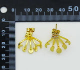 CZ Gold Moon Phase Stud Earrings, Sku#LK655