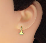 Gold Filled Flower Round Diamond Fan Shape Earrings, sku#JD36