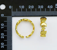Plain Gold Star Moon Ring, Sku#LD294