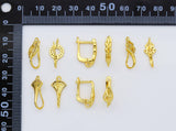 Gold Filled Flower Round Diamond Fan Shape Earrings, sku#JD36