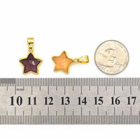 Gold Five Point Star Gemstone Charm, Sku#LY11