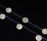 Natural Mother of Pearl Smiley Face Coin Beads, Sku#T158