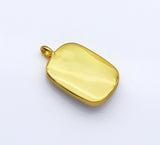 Gold North Star On Rectangle Gemstone Charm, Sku#LY14