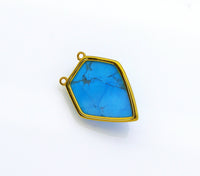 Gold Diamond Gemstone Pendant, Sku#LY03