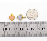 Gold Gemstone Heart Charm, Sku#LY15