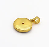 Gold Round Coin Gemstone Charm, Sku#LY13