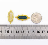 Gold Gemstone Long Oval Charm, Sku#LY17