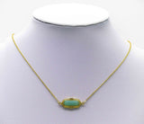 Gold Gemstone Long Oval Charm, Sku#LY17