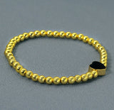 4mm Gold Hematite Heart bracelet, sku#EF149