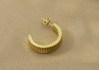 Gold Silver Huggie Earring, Sku#J328