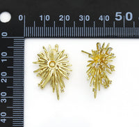 CZ Gold Celebration Flower Earrings, Sku#LX78