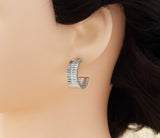 Gold Silver Huggie Earring, Sku#J328