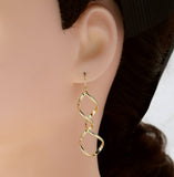 Gold Filled Spiral Earrings, Twist Swirl Line earring, Sku#LX77