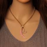 Love you to the moon Rolo chain necklace, Sku#EF331
