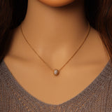 Gold Silver Dainty Chain Spacer Ball Charm Adjustable necklace, Sku#EF338