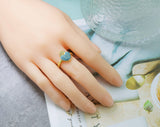 Turquoise CZ Heart Open Ring, Sku#B142